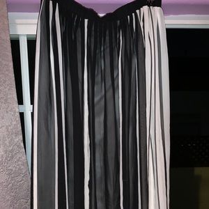 Black and white   under knee skirts